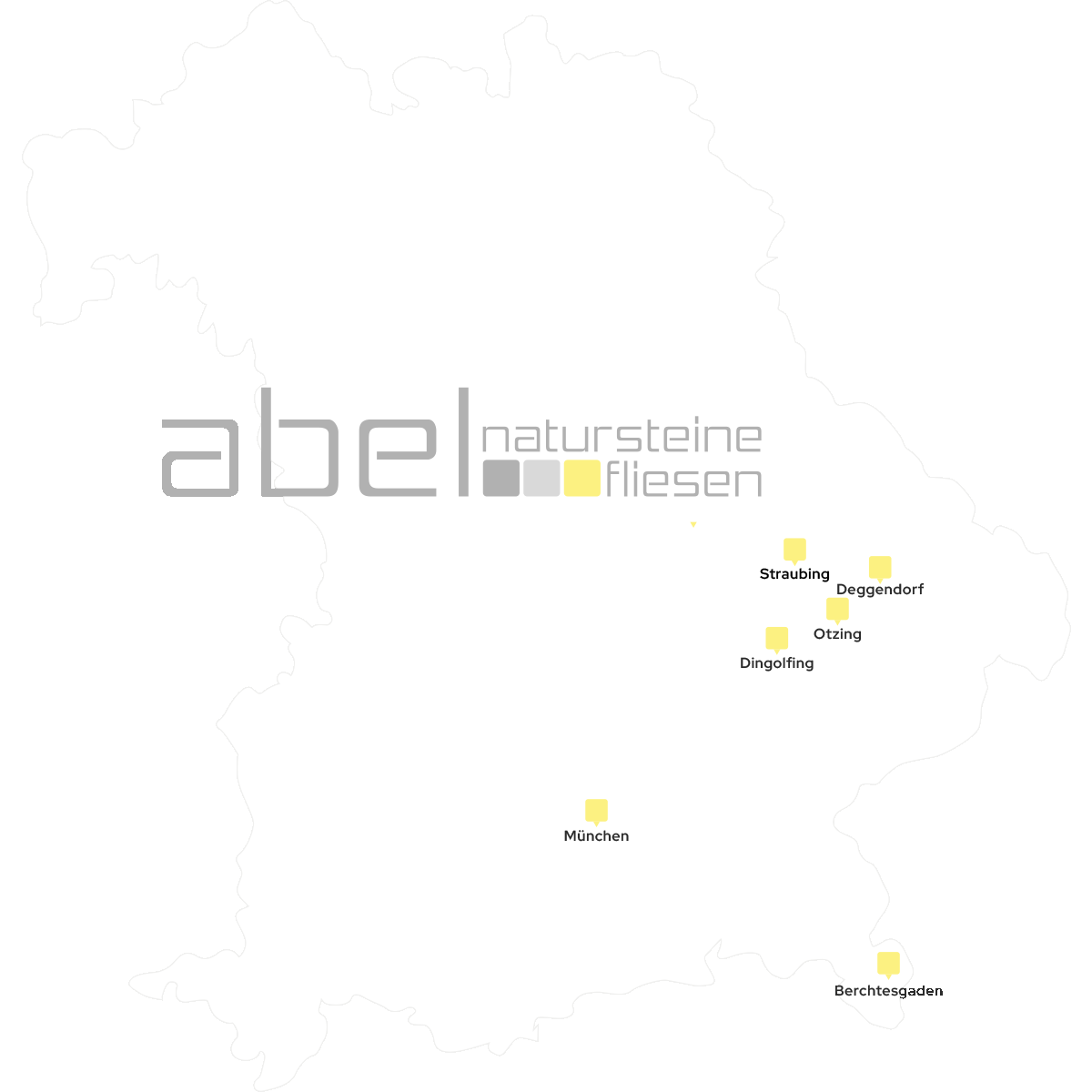 Bayern-Karte und Einsatzgebiete der Abel GmbH